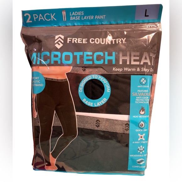 FREE COUNTRY Microtech Women's NWT Pant 2-Pack Black Size: L - Picture 1 of 4